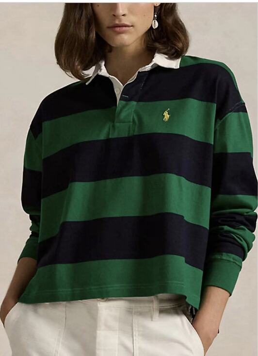 Polo Ralph Lauren Tops - Ralph Lauren Rugby Women’s Polo Rare Colorway - Navy Blue Green Size Small - EUC